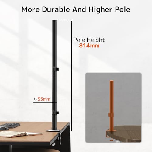 Barra de monitor extralarga de 814 mm y 35 mm de diámetro para soportes de escritorio 2
