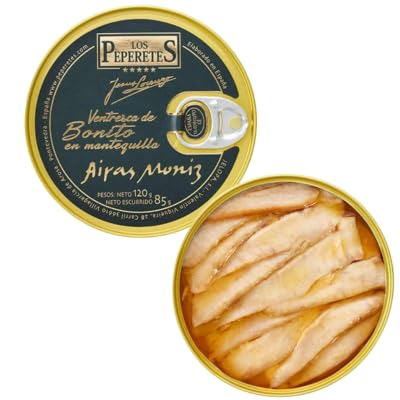 Los Peperetes - Ventresca Bonito Mantequilla - Mejor Conserva de Marisco del Mundo - Recomendadas por David Beckham - 1 Lata 120g