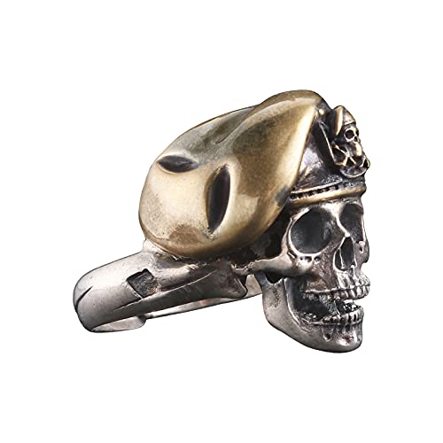 Image of Skull Ring 925 Sterling Silver Handcrafted Gothic Rock Punk Diablo Vintage Cocktail Party Biker Retro [Bailey 60013] - Ring Size 10.5