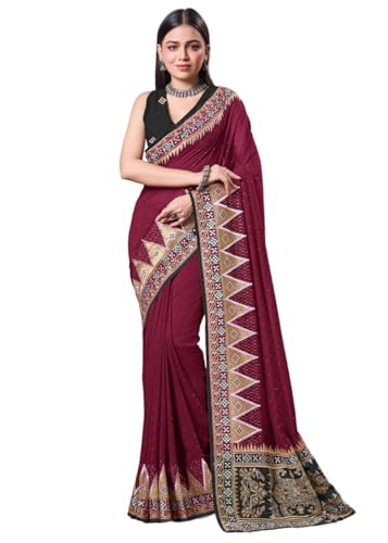 Image of Jaanvi fashion Women's Pasapalli Design Sambalpuri Silk Saree with Swarovski Work & Blouse Piece