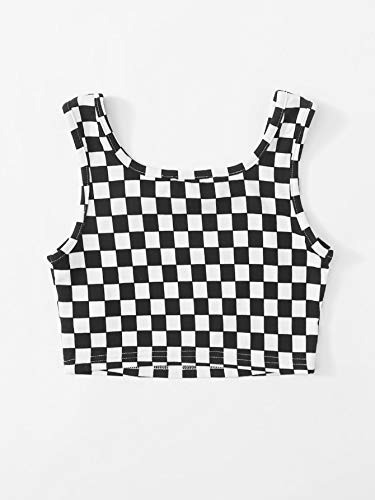 Soly Hux Girl's Summer Sleeveless Cute Crop Tank Tops Fashion Black And White 10Y #TOP1