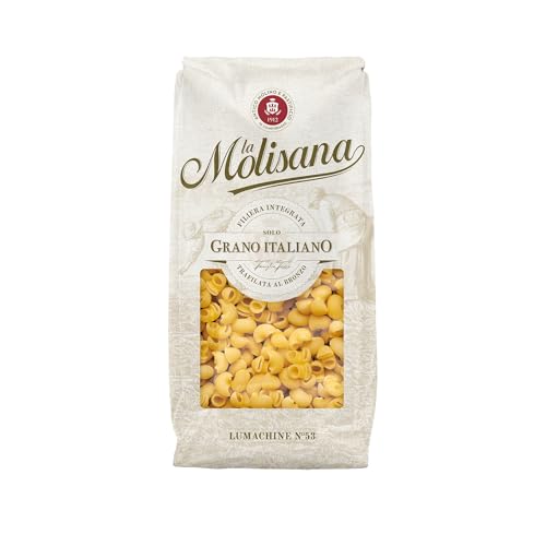 La Molisana - Lumachine n. 53, Pasta Classica da Solo Grano Italiano, Trafilata al Bronzo, Piccolo Formato Cavo Perfetto per Brodi e Minestre, Confezione da 500 g