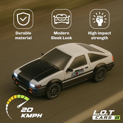 Image of Flare Remote Control Car | 20Kmph, 2.4Ghz | Rc Drifting Car, Rc Car, Valentine Gift, 4 Wheel Drive, Boost Mode, Long Range Remote, Hard Plastic Top with LED Head Light (Street White)