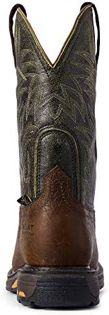 Ariat Mens WorkHog Wide Square Toe CSA MetGuard Composite Toe Work Boot Ridge Brown/Moss Green 8 Wide | Image 4