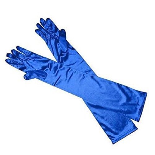 L&L® LADIES LONG 23" OPERA EVENING SATIN FINGER GLOVES PARTY DRESS PROM (Royal blue)