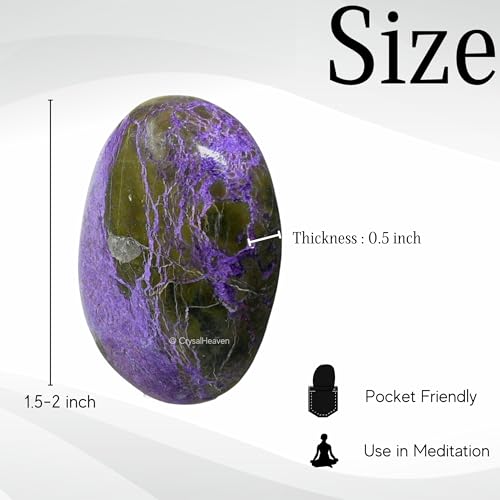 Image of Certified Stichtite Crystal Palm Pebbles Stones for Anxiety Stress Relief Massage - AAA Grade Original Healing Gemstone Agate Palm Stone for Yoga Meditation Spiritual Reiki Feng Shui