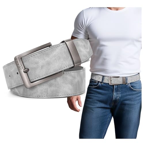 Mens Belts for Jeans Soft Comfortable & Lightweight PU Leather Work Belts for Men Dress Casual Belt for Daily Work