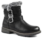 Pavers Warm Faux Fur Lined Ankle Boots - Black Size 6