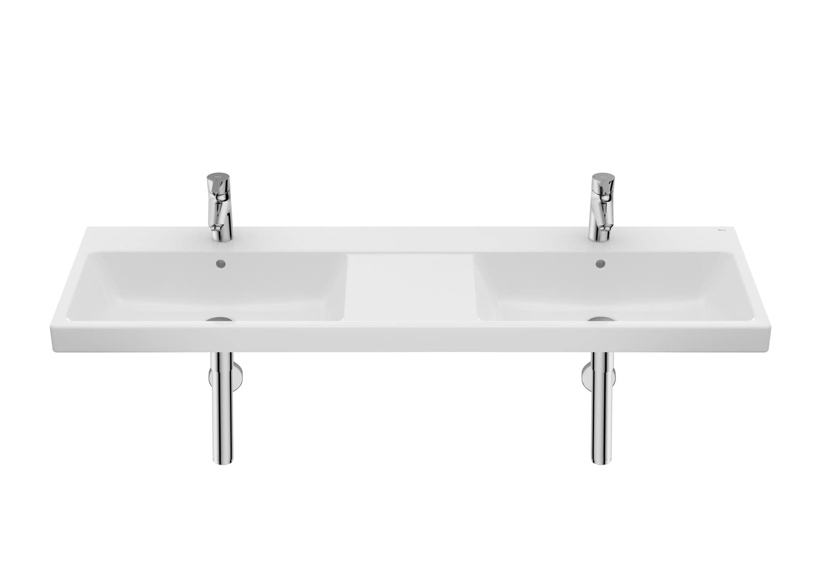 Roca,The Gap,Lavabo de porcelana doble mural,Blanco,1400mm x 460mm x 175mm,A3270MU000