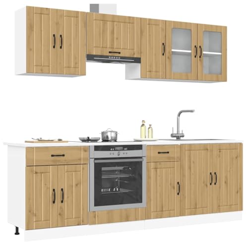 Refined Mueble de Cocina Kalmar 8 Piezas Artesanal Roble
