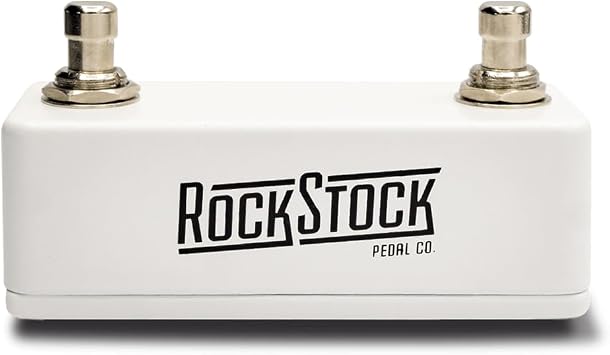 Rock Stock Dual Foot Switch Pedal - Versatile TRS Auxiliary Guitar Pedal - Expand Your Multi Effects Processor - Hand Wired and Built for the Road Arctic White