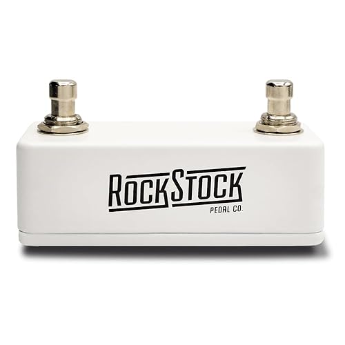 Rock Stock Dual Foot Switch Pedal - Versatile TRS Auxiliary Guitar Pedal - Expand Your Multi Effects Processor - Hand Wired and Built for the Road (Arctic White)