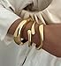 Chunky Gold Bangle Bracelets for Women, Dainty 14k Gold Plated Big Stackable Bangles Set, Trendy Statement Cuff Bracelet Stack Fashion Jewelry Gifts (Gold)