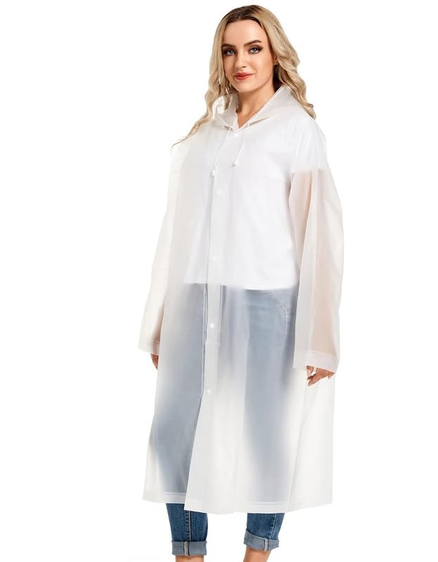 Image of OKARA EVA Waterproof Rain Coat Hooded Outdoor Water Resistant Suit Portable Men and Women