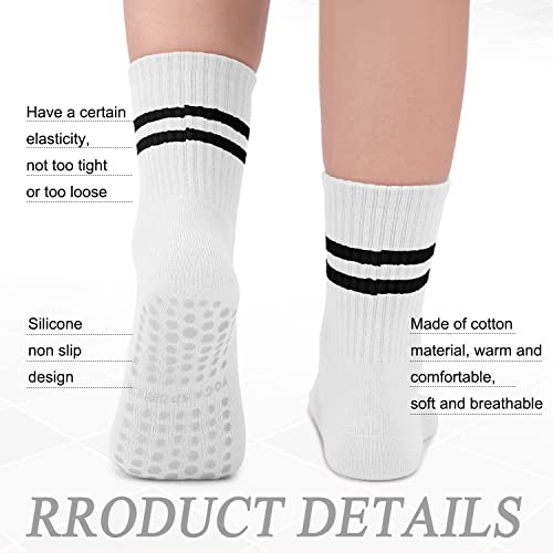 5 Pairs Grip Socks Yoga Socks With Grips For Women Non Slip, Pilates, Workout, Pure Barre, Ballet, Dance, Hospital Socks #TOP2