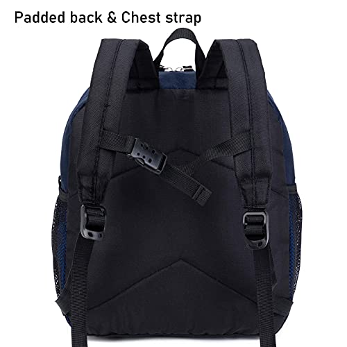 Hawlander Preschool Kids Backpack, 12 Inch Toddler Backpacks For Boys With Chest Strap, Navy Blue #TOP2