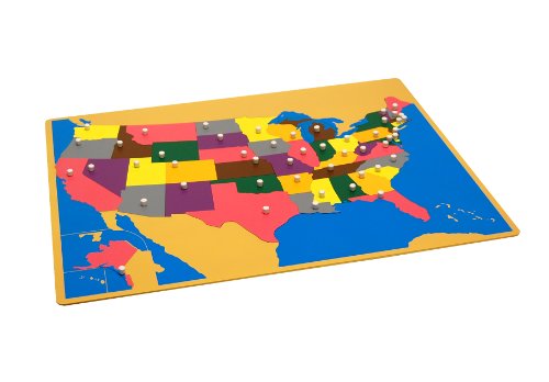 Kid Advance Montessori USA Puzzle Map w/ Control Maps