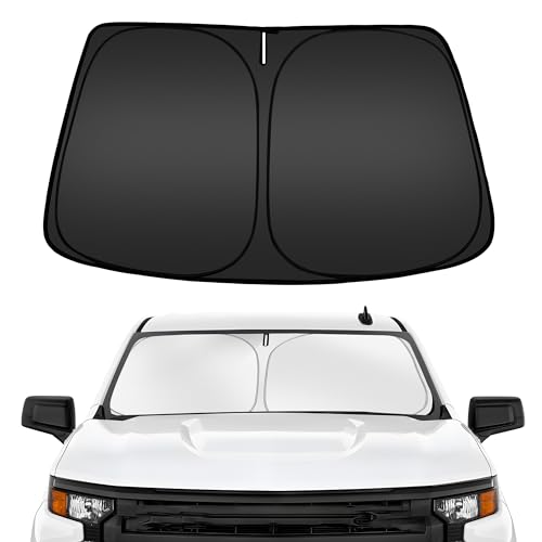 Image of ARISMOTOR Windshield Sun Shade for Ch-evrolet Silverado 1500 2019-2025 2026, Custom Fit Foldable Front Window Sunshade Sun Visor Protector, Block UV Rays Keep Your Car Cooler