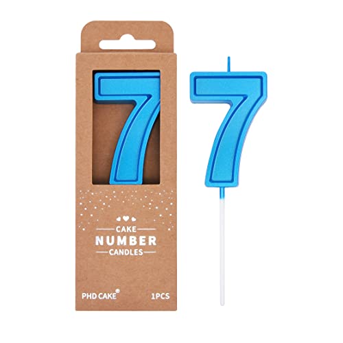 PHD CAKE Luxe Blue 7 Number Birthday Candles