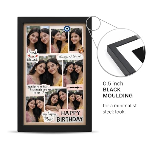 Image of Personalized Photo Frame 8x12 Inch | Custom Collage Photo Frame Gift for Birthday, Anniversary, Couple, Friends | Acrylic Sheet with MDF Back | Wall Decor Memory Frame (D-10)