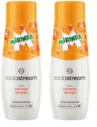 SodaStream - Concentrado de Refresco Sabor Mirinda, Prepara hasta 9L de Bebida, Apto para Todas las Máquinas Gasificadoras de Agua SodaStream - 440 ml (Paquete de 2)