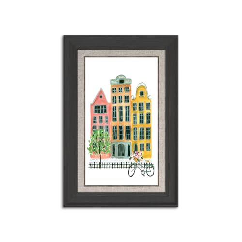 壁の装飾、家や寮の装飾 芸術的なキャンバスポスター、カラフルな水彩画の都市景観と花の絵画、北欧プリントのキャンバスウォールアートセット、アートワークの壁画、ギフト、寝室、オフィス、リビングルーム 木枠付きの完成品? (50x70cm(20x28in),E)