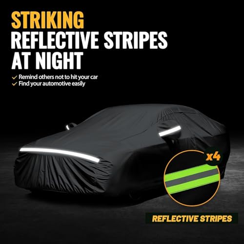 Image of Favoto Car Cover Waterproof All Weather Windproof for Sedans 194-208 Inches