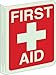 Brady 94054 Glow-In-The-Dark Plastic Bradyglo High Visibility "L" Style Sign, 12" X 9", Legend "First Aid"