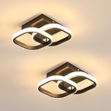 【Plage d'éclairage】Quantité : 2 pièces de plafonniers LED, design moderne simple carré, adapté à 15-20 mètres carrés d'espace : salon, chambre, salle à manger, cuisine, chambre d'enfant, hall d'entrée, couloir, salle de bains et autres zones, peut également être utilisé comme appliques murales intérieures.