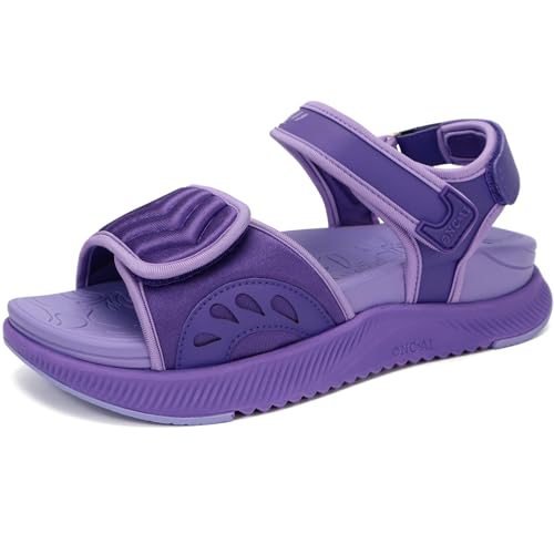 Image of ONCAI Walking Sandals Women,Arch Support Hiking Sandals with Orthotic Outdoor Footbed for Plantar Fasciitis,Water Athletic Platform Sandalias Mujer with 3 Adjustable Strap (US Size 6-12)