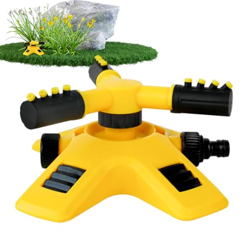 Aspersores de jardín, 3 Brazos rociadores Grandes – rotación 360° Resistente a Las inclemencias del Tiempo para jardín Patio Granja