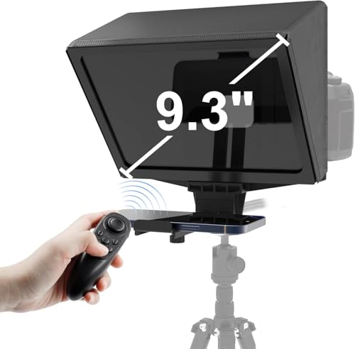 9.3 Teleprompter 70/30 Beam Splitter Glass 1/4 Thread Phone & Camera Compatible Portable Video Recording Tool