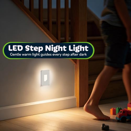 Image of TOPGREENER Full Face LED Decorator Guide Light with Auto Sensor, White. | 120VAC /15A Night Light with Automatic Daylight Sensor Soft Glow for Hallway, Bedroom, Bathroom, UL listed, TGLFL, 1 Pack
