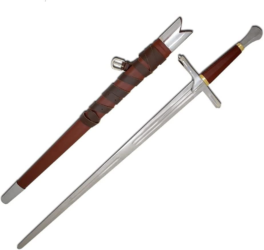 Medieval Warrior Late Middle Ages Hand and A Half Sword Full Tang Tempered Handmade Hand Forged Sword (5103GD)