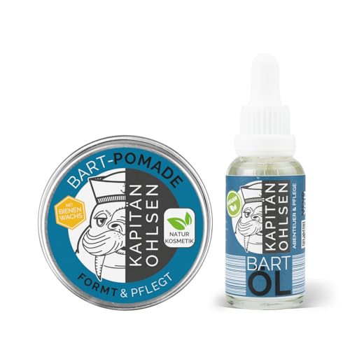Kapitän Ohlsen Bartpflege Set - Bartöl & Bartpomade - 100% natürlich