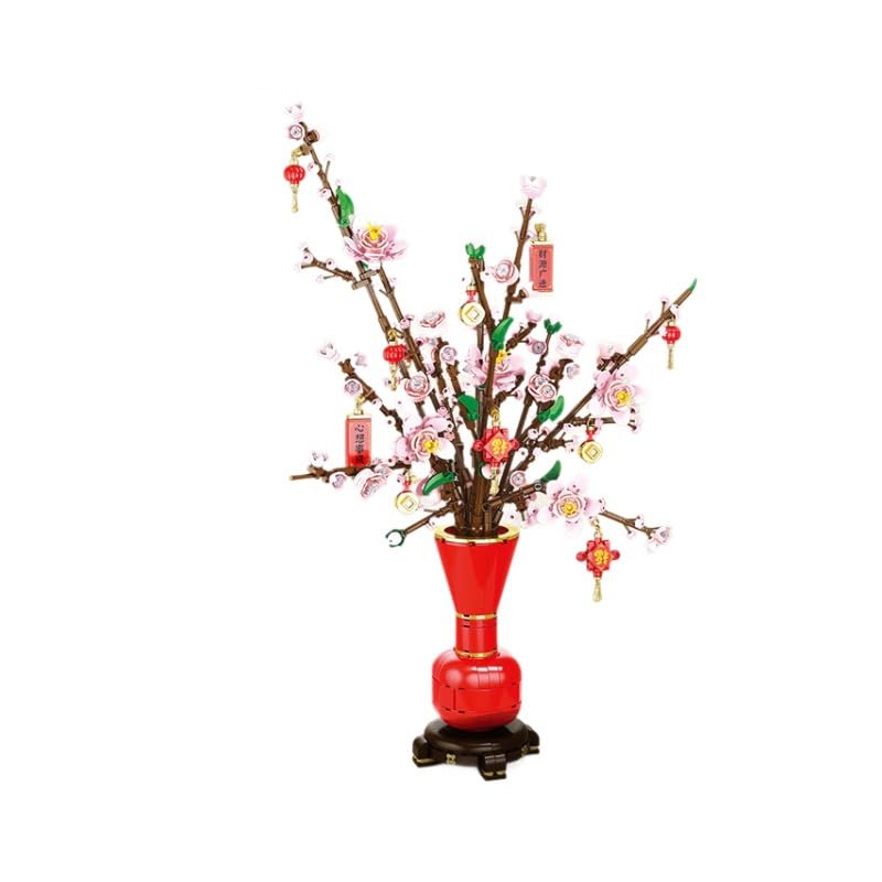Pezicco Bloques de Construcción,Juguetes de Construcción Flores Puzzle Bricolaje Juego de Bloques Decoración Recogida Regalos Creativos (1076pcs)