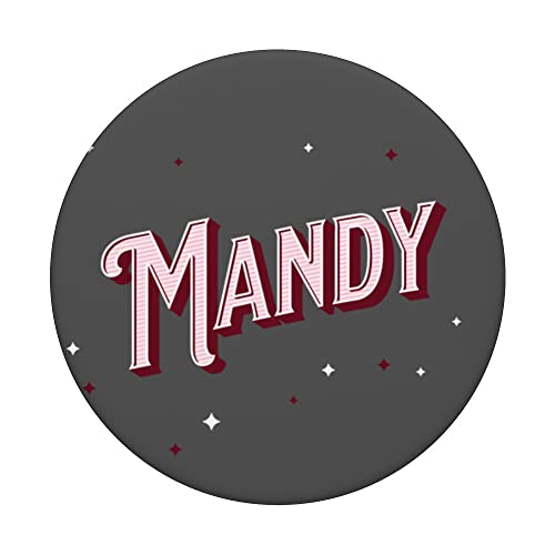 Mandy Name Personalised PopSockets Swappable PopGrip, Black - Image 3