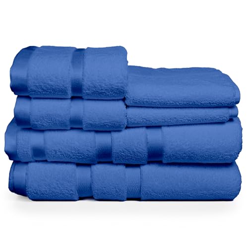 La Mejor Selección de Toallas azules los 10 mejores. 38 Polyblanc - Juego de 6 Toallas de Microfibra de Secado Rápido para Baño, Gimnasio y Manos | Toallas de Baño Grandes, Toallas para Gimnasio y Toallas para Manos en un Juego de...