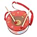 VILLCASE Enfants en Bois Tambour Ensemble de Bande Dessinée Ours Motif Percussion Tambour avec Un Maillet Bâton Tôt Jouet Éducatif pour Bébé Enfant en Âge Enfants Rouge