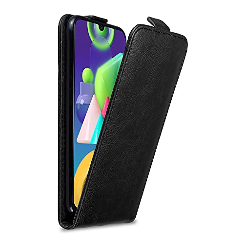 Cadorabo Hülle kompatibel mit Samsung Galaxy M21 / M30s Flip Design aus Premium Kunst Leder Flip Klappbare Stoßfeste Magnetische Cover Hülle für Galaxy M21 / M30s Tasche in Schwarz