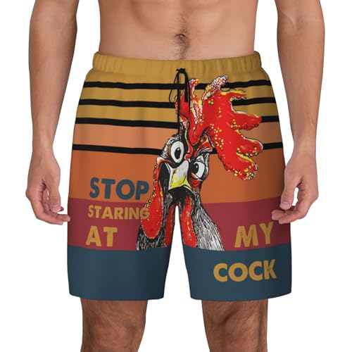SolAzul Men's Swimming Trunks Funny Beach Board Shorts with Mesh Lining and Pockets Quick Dry (US, Alpha, Large, Regular, Regular, Type-04)