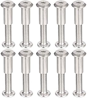 sourcing map Screw Post Fit for 5/16"(8mm) Hole Dia, Male M6x30mm Belt Buckle Binding Bolts Leather Fastener Carbon Steel 10 Sets