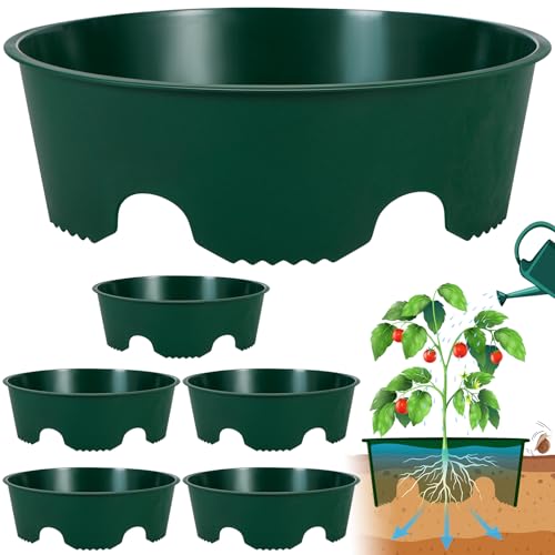 GJQ 6PCS 12 Inches Plant Rings for Outdoor Plants Plant Rings Planting Ring Planting Grow Rings to Separate Rock and Pest for Deep Watering Veggies Herbs and Flowers