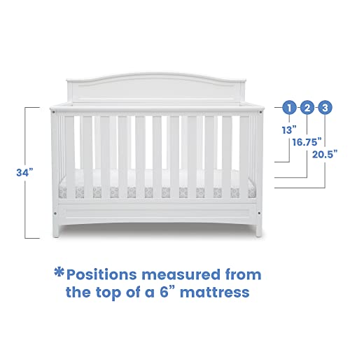 Image of Delta Children Emery 4-in-1 Convertible Baby Crib - Greenguard Gold Certified, White