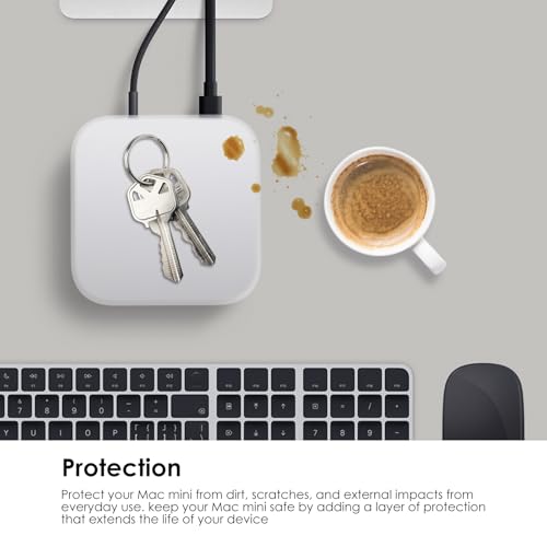 Image of Case for Apple 2024 Mac mini M4 / M4 Pro,NOUKAJU Silicone Protective Cover,Drop-Proof,Scratch-Proof,Shock-Proof,Dust-Proof,Protective Case for Mac mini 2024(Clear-White)