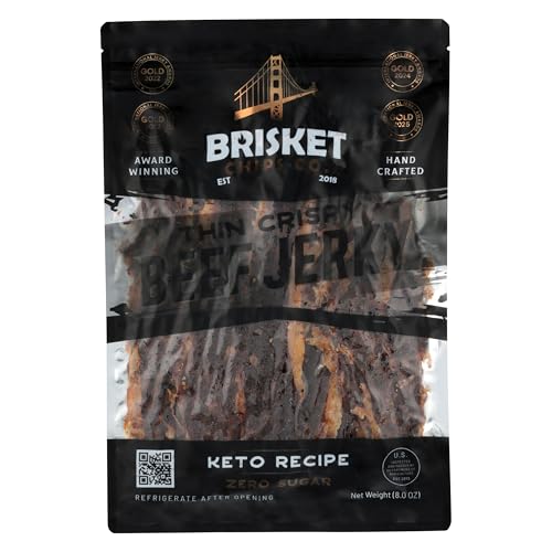 Brisket Chips Co. Thin Crispy Beef Jerky, Keto Recipe, 80g