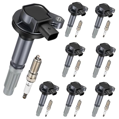 Image of 8 Ignition Coils Pack+8 Spark Plug Kit - Fix Misfires for Ford F-150 (2011-2016) & Mustang (2011-2015) 5.0L V8 - Repl. BR3Z12029A /DG542 /SP548