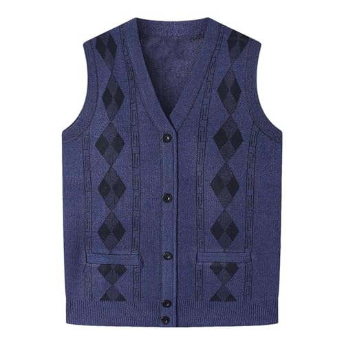 Men's Button Down Sweater Vest, Sleeveless Casual Knit Sweaters Cardigan Comfy Warm Tank Tops with Pockets