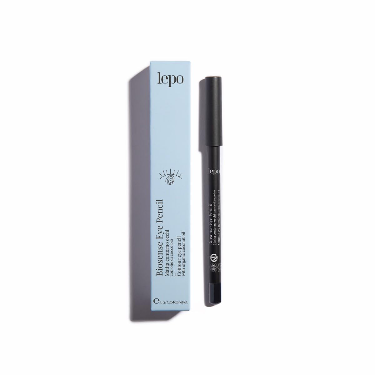 LEPO | Matita Contorno Occhi BioSense Eye Pencil N.01 Nero con Olio di Cocco, Definizione Precisa e Naturale per uno sguardo Incantevole