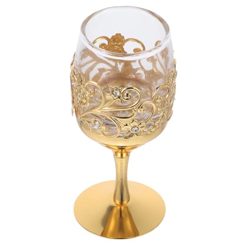 Baluue Copa de Licor Vintage Dorado Vaso Decorativo Resistente y Ligero para Fiestas Bodas y Amantes del Whisky
